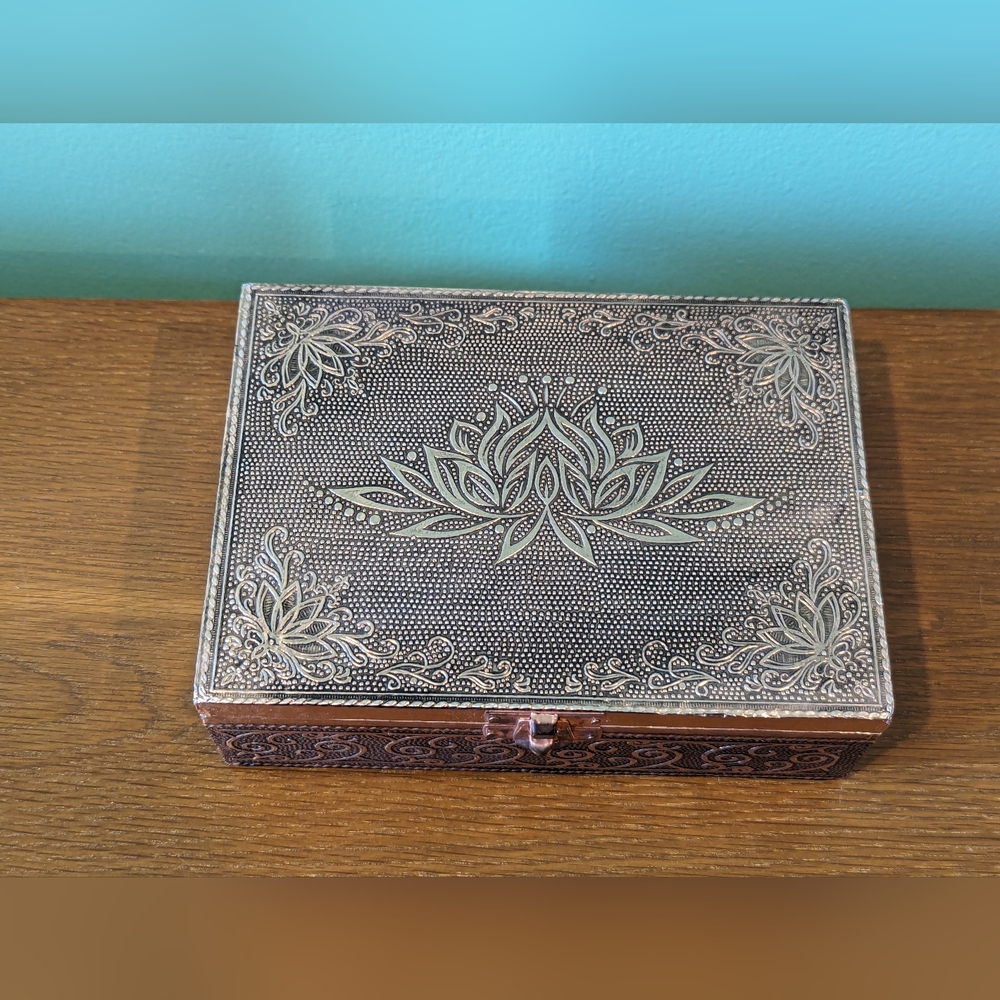 Copper Lotus Flower Box